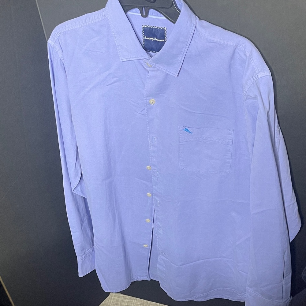 Men's Blue Button-Up Shirt
